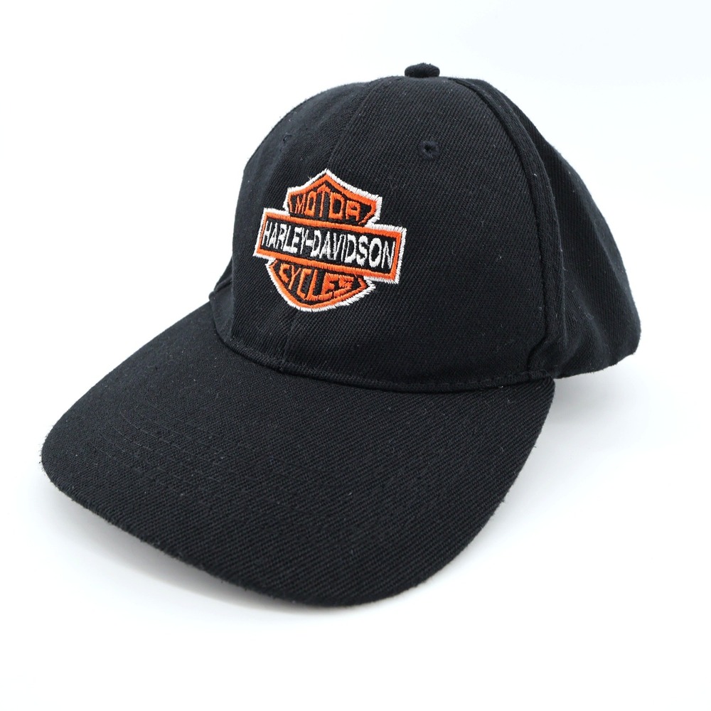 Harley‎ Davidson Embroidered Logo Black Baseball Cap Adjustable Strap